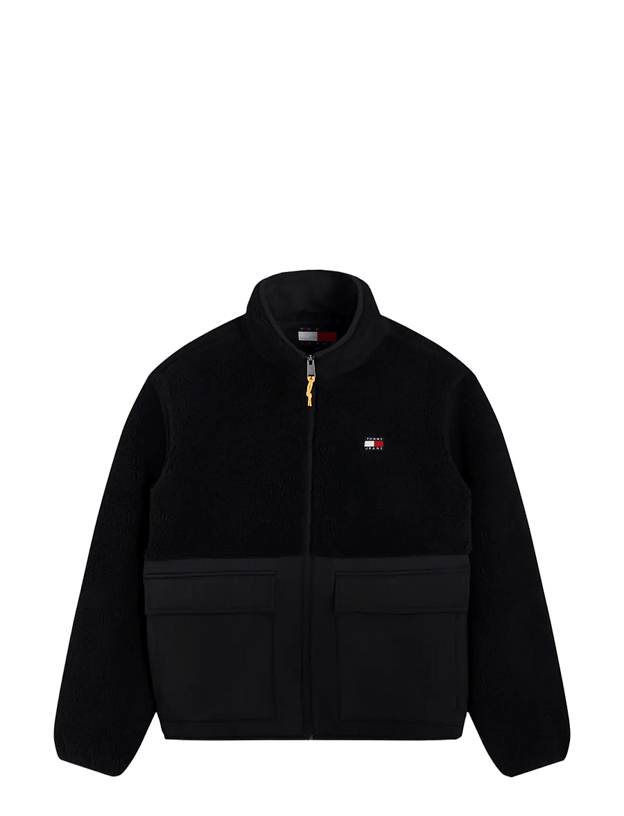 Tommy Jeans - TJM ESSENTIAL MIX TEDDY JACKET - spring jackets - black - 1