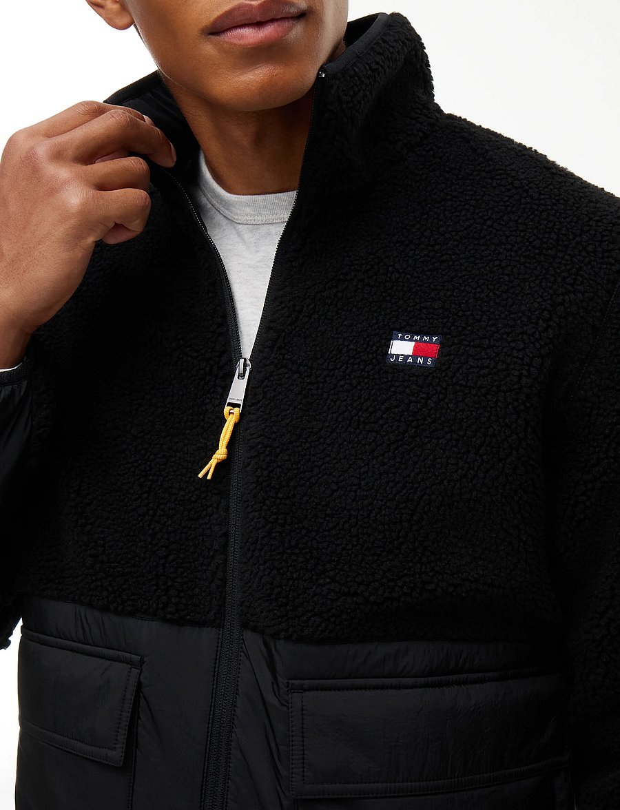 Tommy Jeans - TJM ESSENTIAL MIX TEDDY JACKET - spring jackets - black - 3