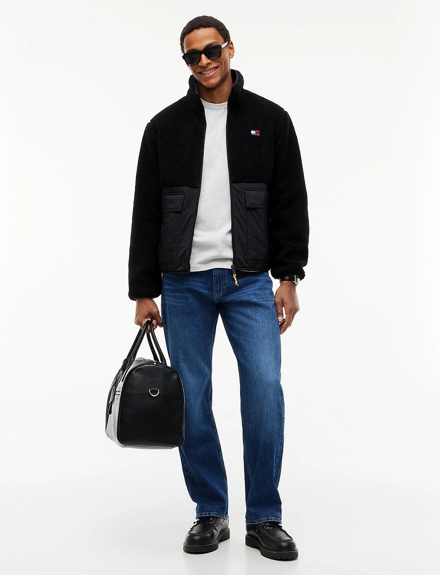 Tommy Jeans - TJM ESSENTIAL MIX TEDDY JACKET - spring jackets - black - 4