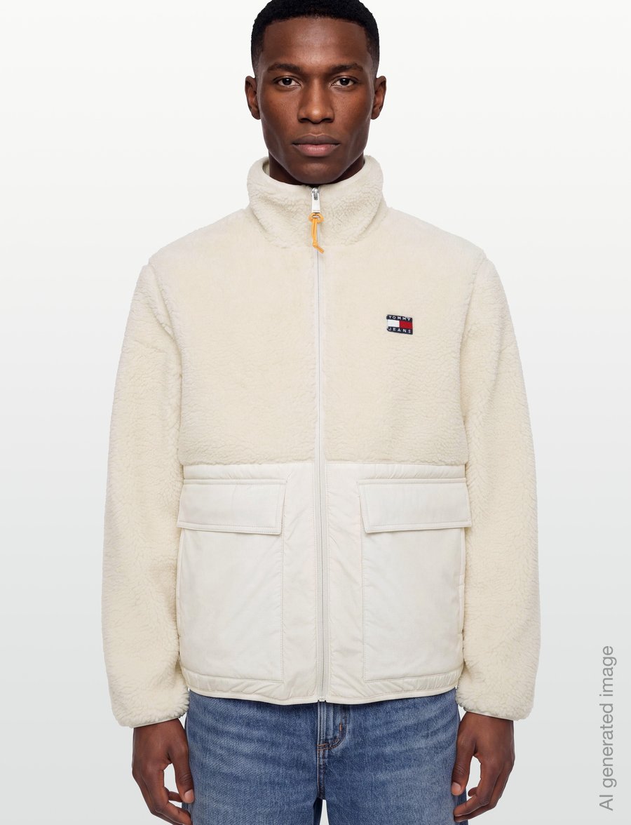 Tommy Jeans - TJM ESSENTIAL MIX TEDDY JACKET - forårsjakker - cream - 3
