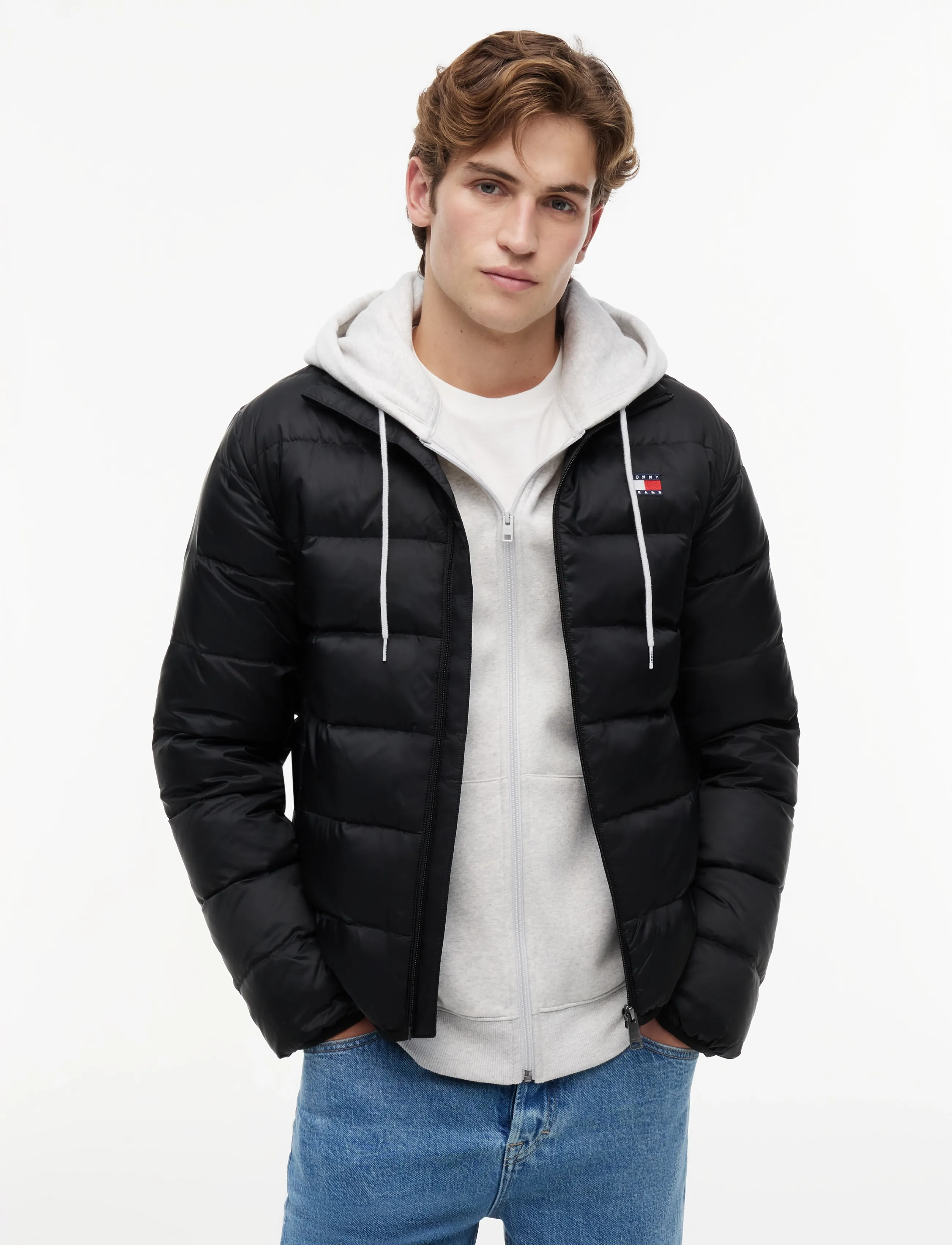 Tommy Jeans Tjm Light Down Packbl Jacket Ext, Pakbar Let Dunjakke, Sort, Str: XL
