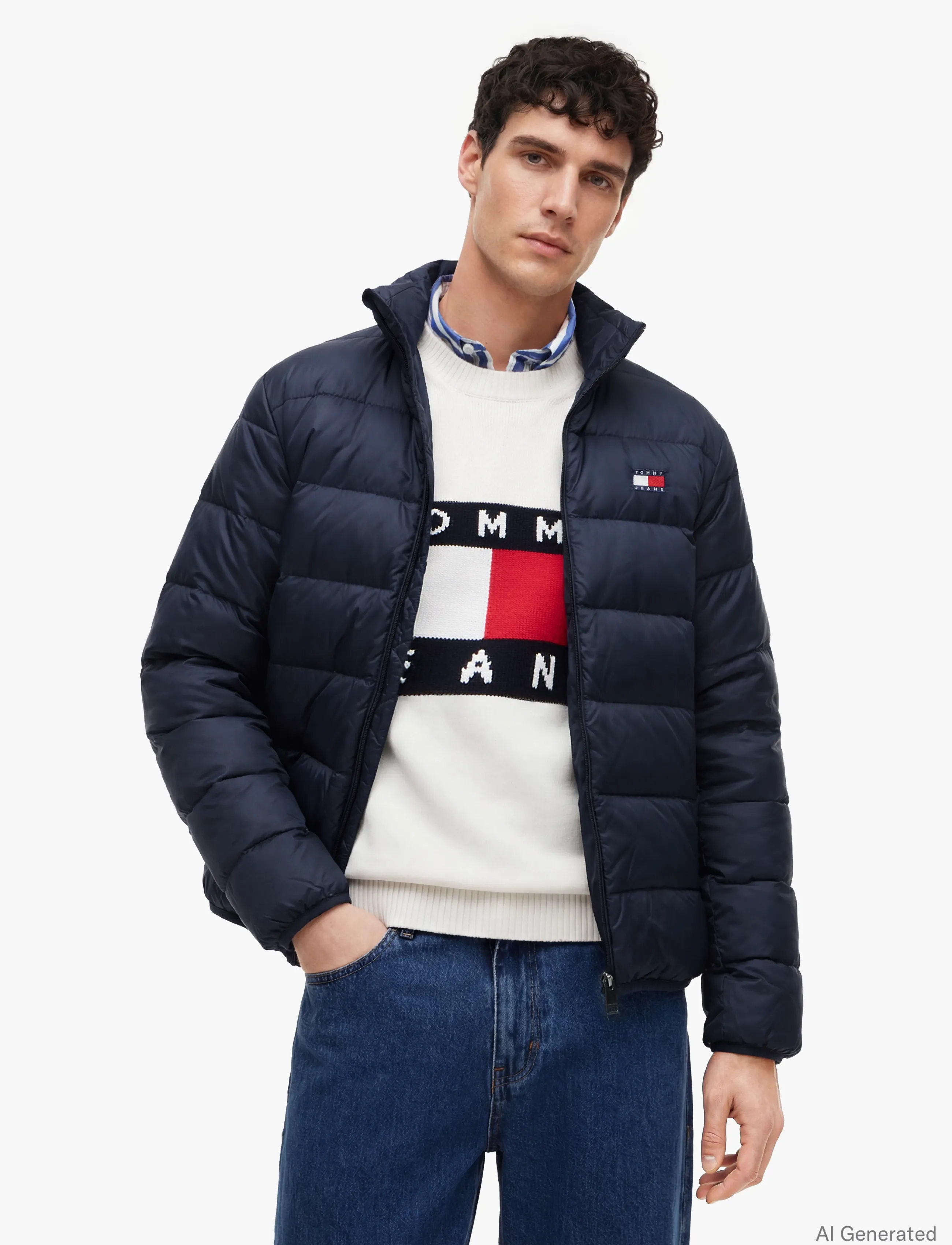 Tommy Jeans TJM LIGHT DOWN PACKBL JACKET EXT - Dunjackor - DARK BLUE / navy
