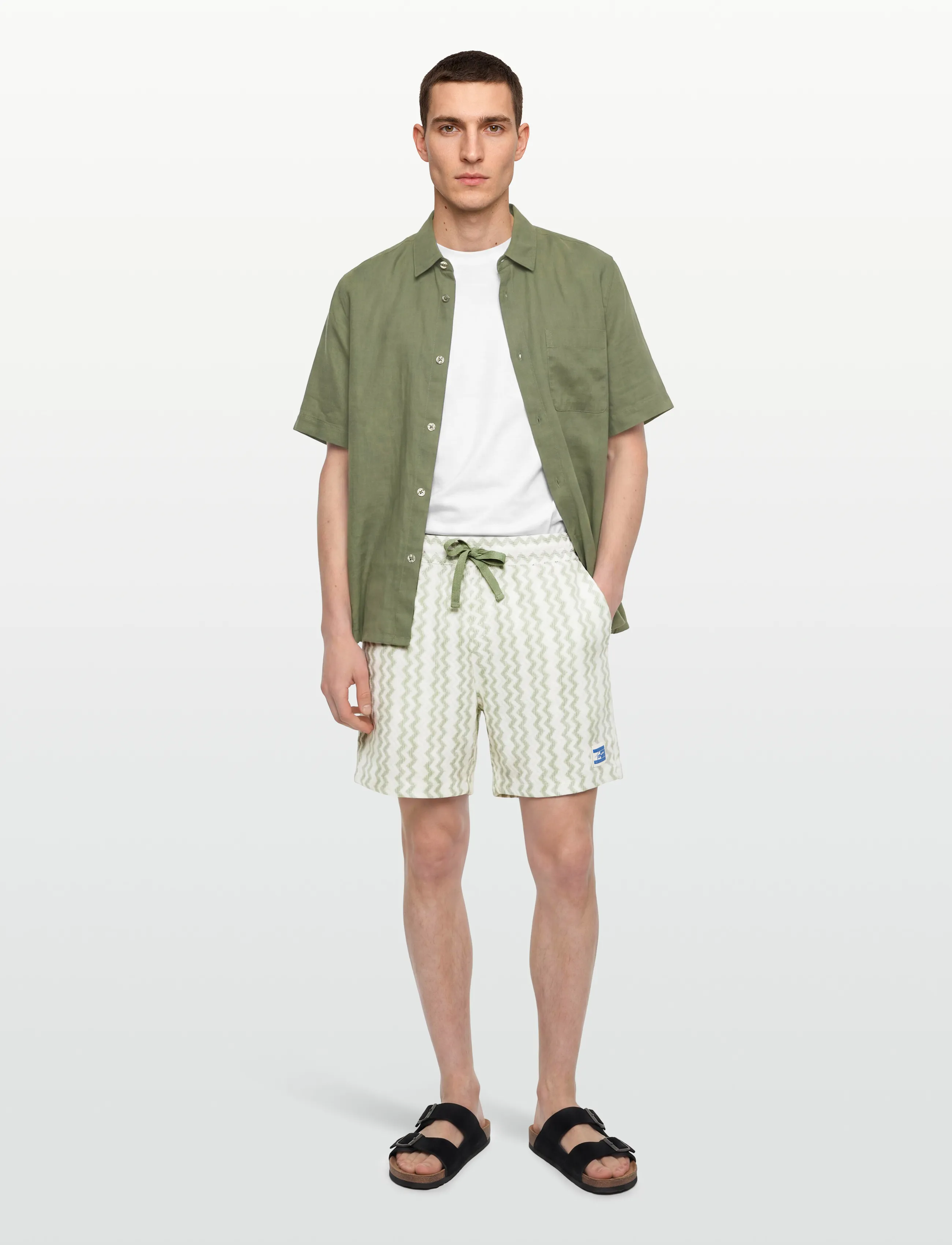 Tommy Jeans - TJM REG LACE CLUB SHORT - sweatshorts - spring olive - 0