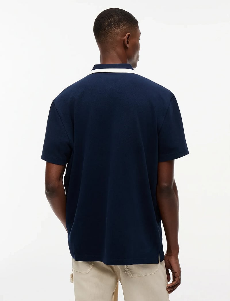 Tommy Jeans - TJM RLX TAPE ZIP POLO - polo marškinėliai trumpomis rankovėmis - ancient white colorblock - 2