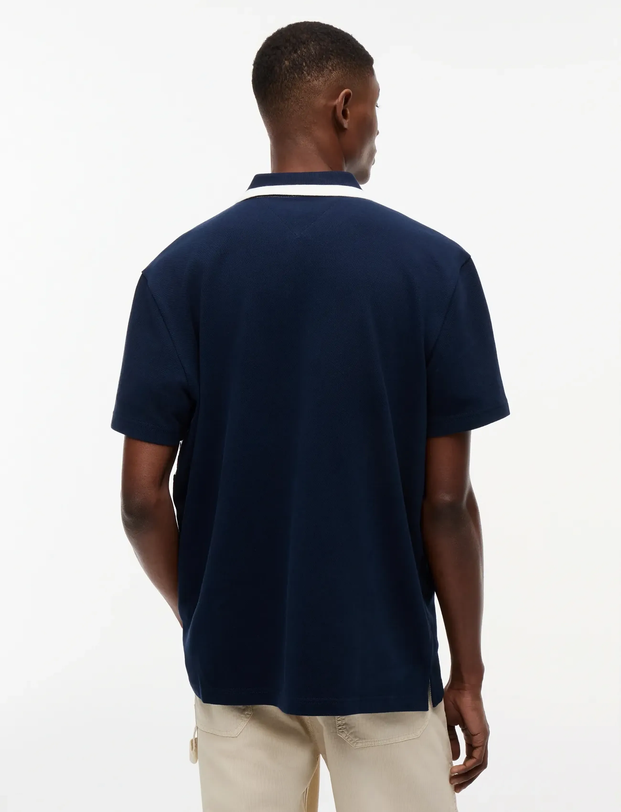 Tommy Jeans - TJM RLX TAPE ZIP POLO - kortærmede poloer - ancient white colorblock - 2