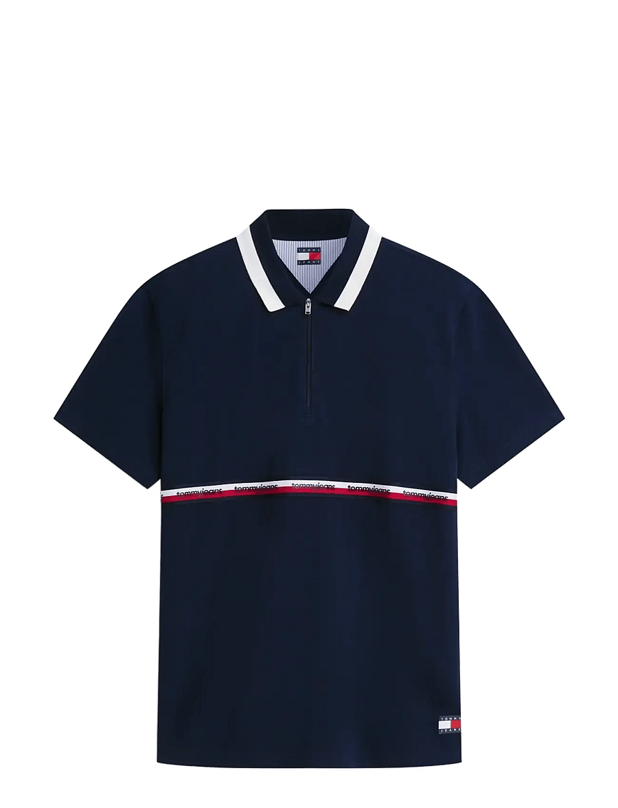 Tommy Jeans - TJM RLX TAPE ZIP POLO - lühikeste varrukatega polod - dark night navy - 1