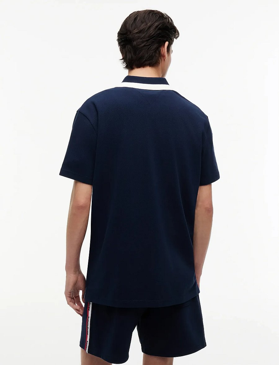 Tommy Jeans - TJM RLX TAPE ZIP POLO - lühikeste varrukatega polod - dark night navy - 2