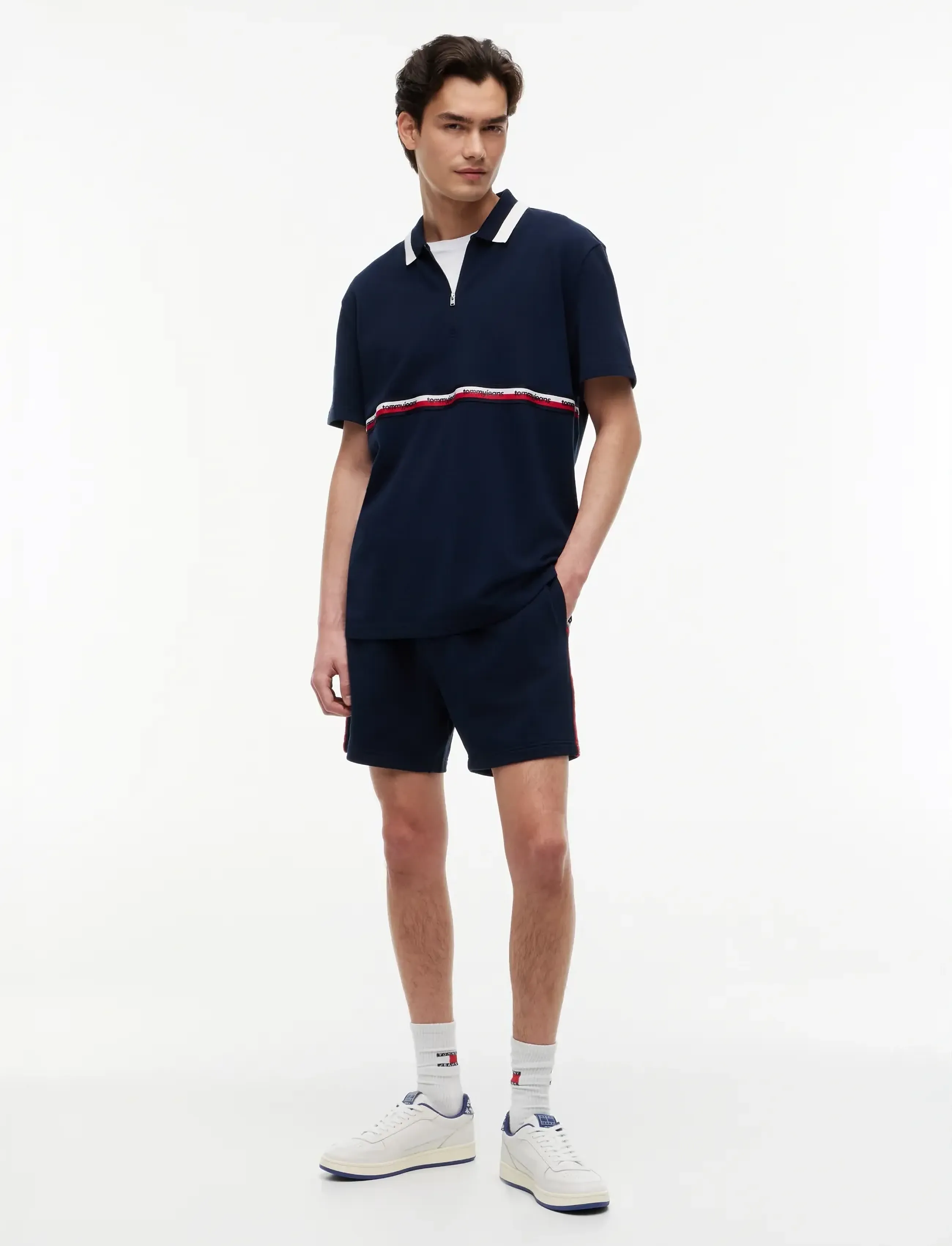 Tommy Jeans - TJM RLX TAPE ZIP POLO - lühikeste varrukatega polod - dark night navy - 4