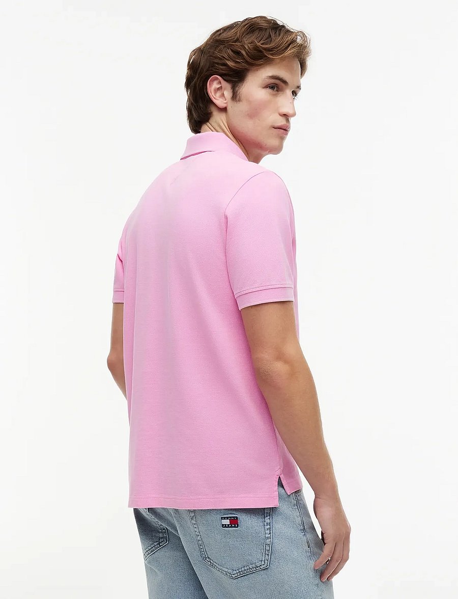Tommy Jeans - TJM REG CLASSIC FLAG WASHED POLO - kortärmade pikéer - pink daisy - 2