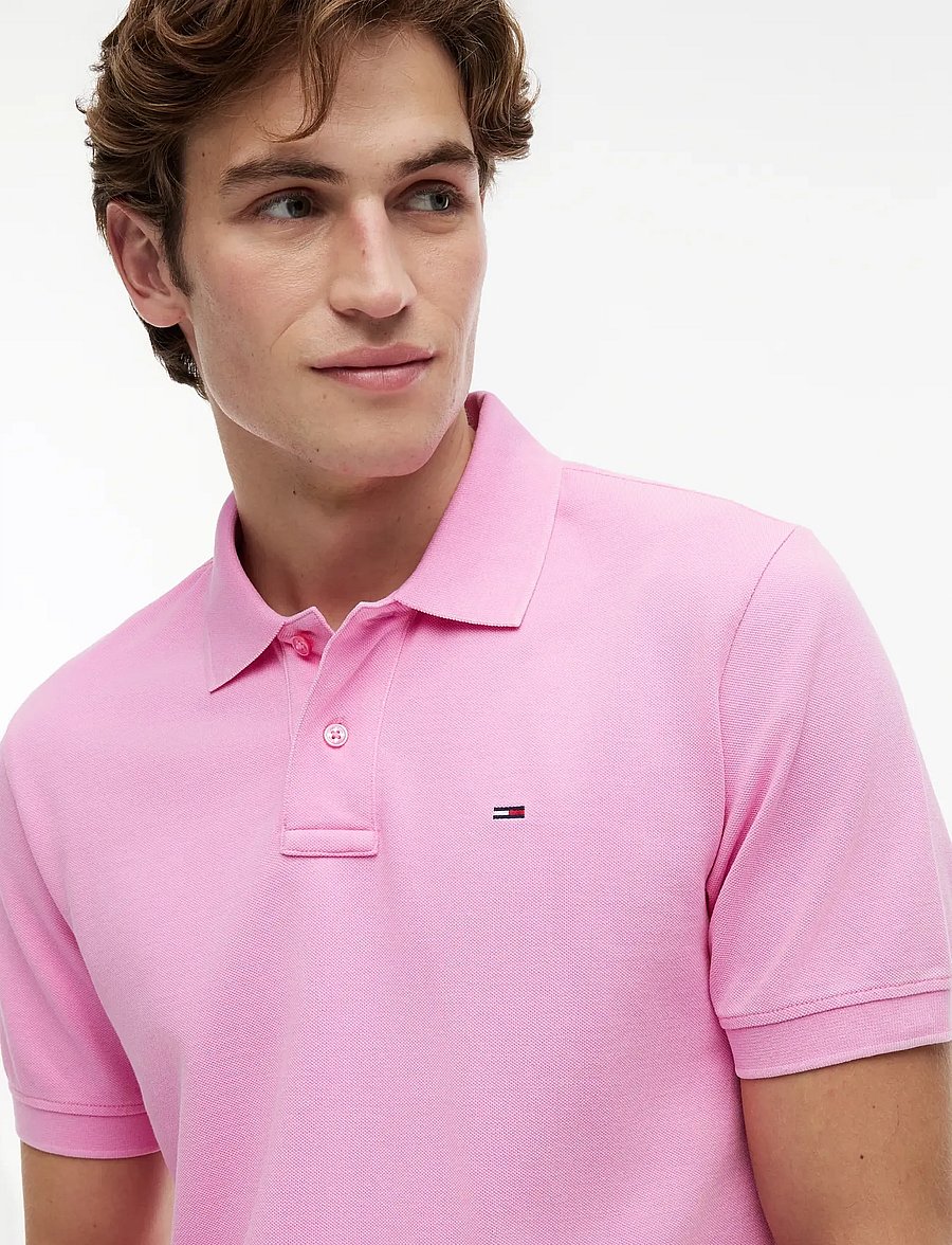 Tommy Jeans - TJM REG CLASSIC FLAG WASHED POLO - kortärmade pikéer - pink daisy - 3