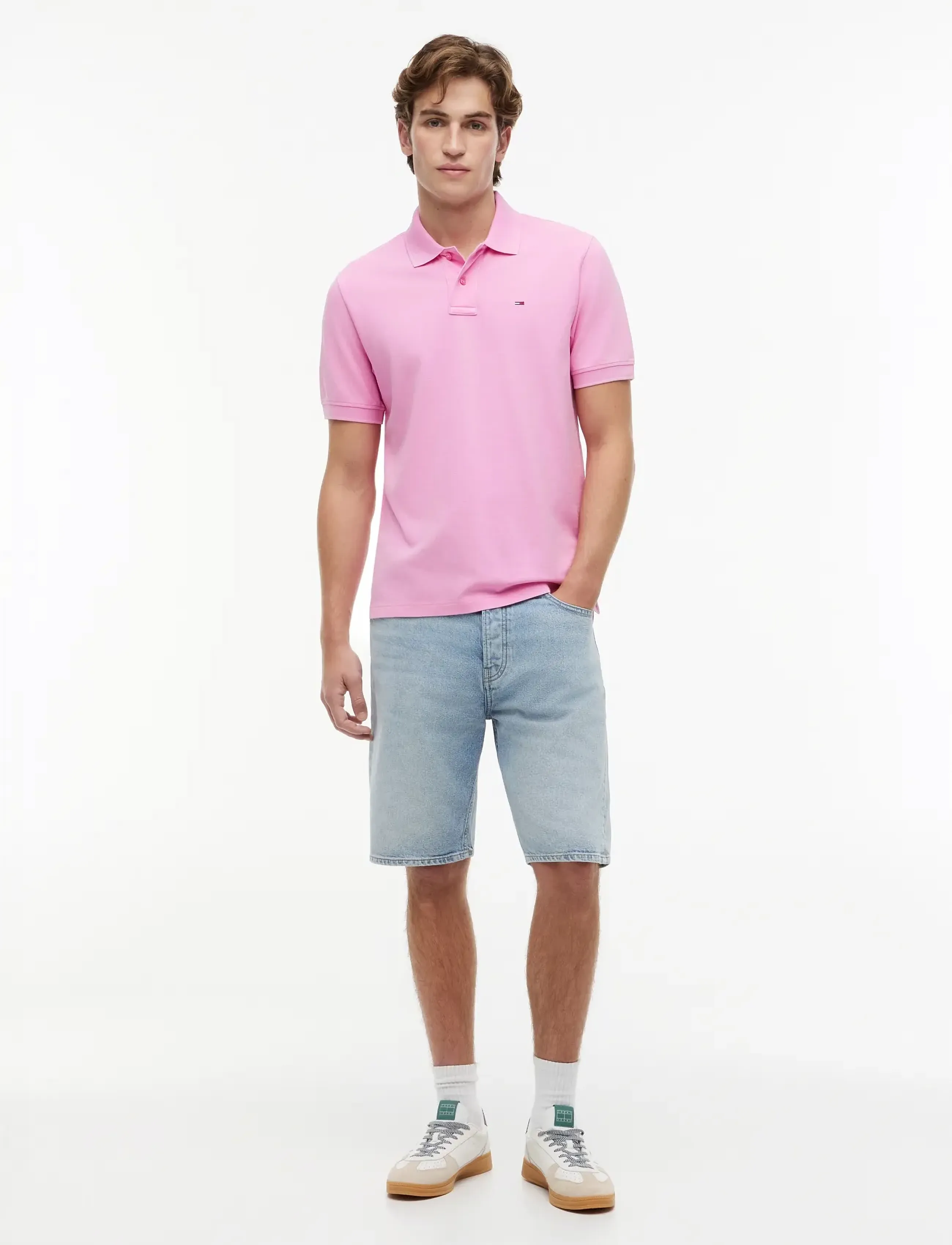 Tommy Jeans - TJM REG CLASSIC FLAG WASHED POLO - julegaver under 1000kr - pink daisy - 4