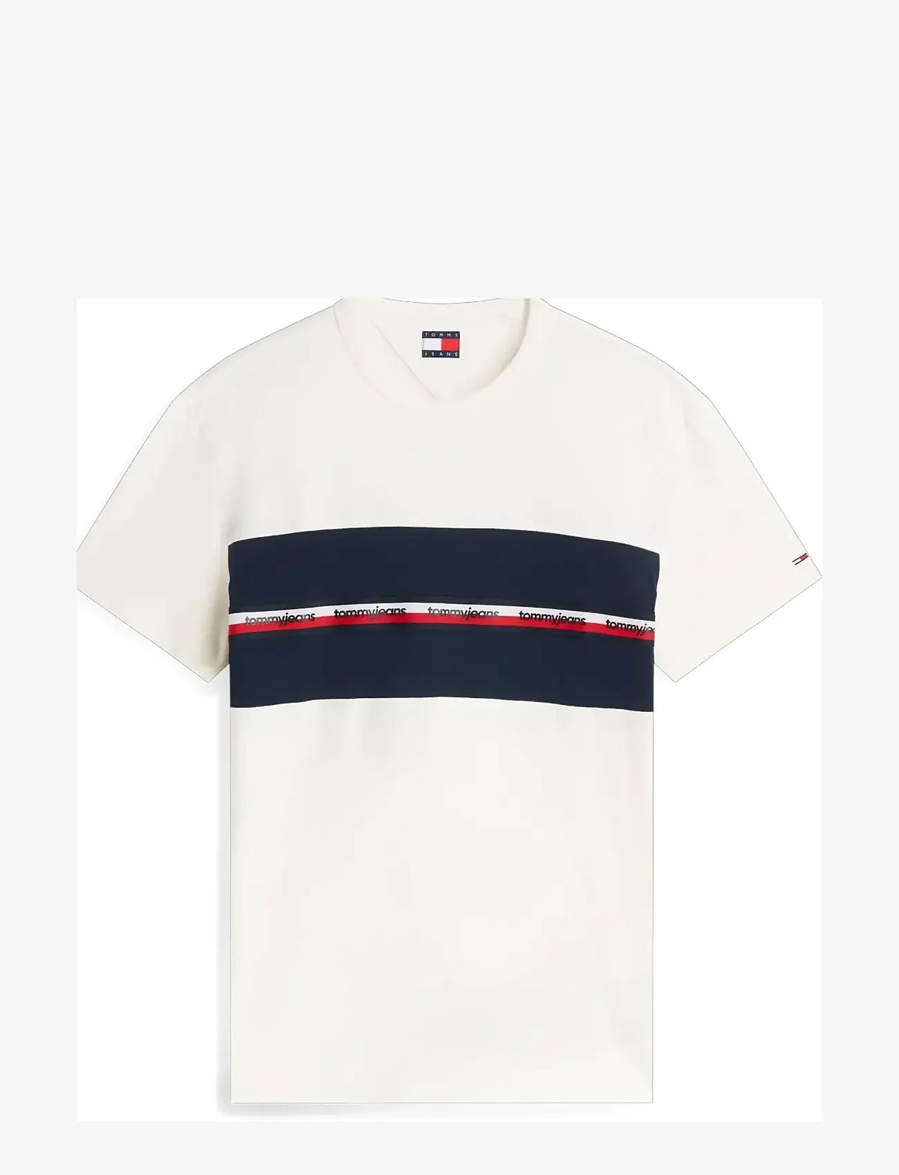 Tommy Jeans - TJM REG TAPE TEE - kortærmede t-shirts - ancient white - 1