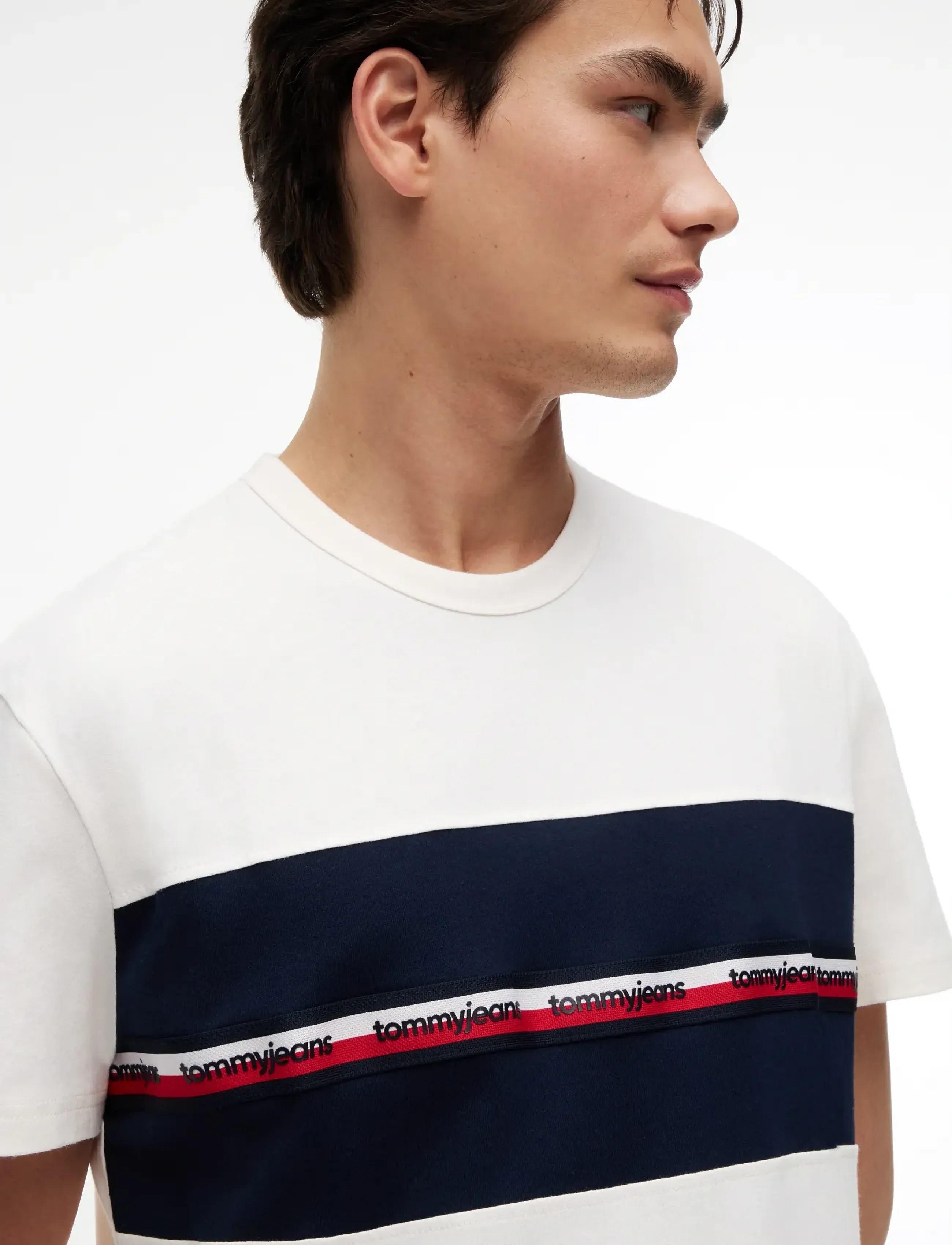 Tommy Jeans - TJM REG TAPE TEE - short-sleeved t-shirts - ancient white - 4