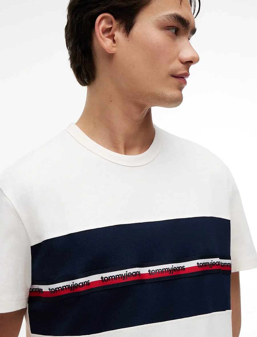Tommy Jeans - TJM REG TAPE TEE - kurzärmelig - ancient white - 4