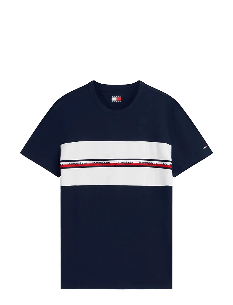 Tommy Jeans - TJM REG TAPE TEE - kurzärmelig - dark night navy - 1