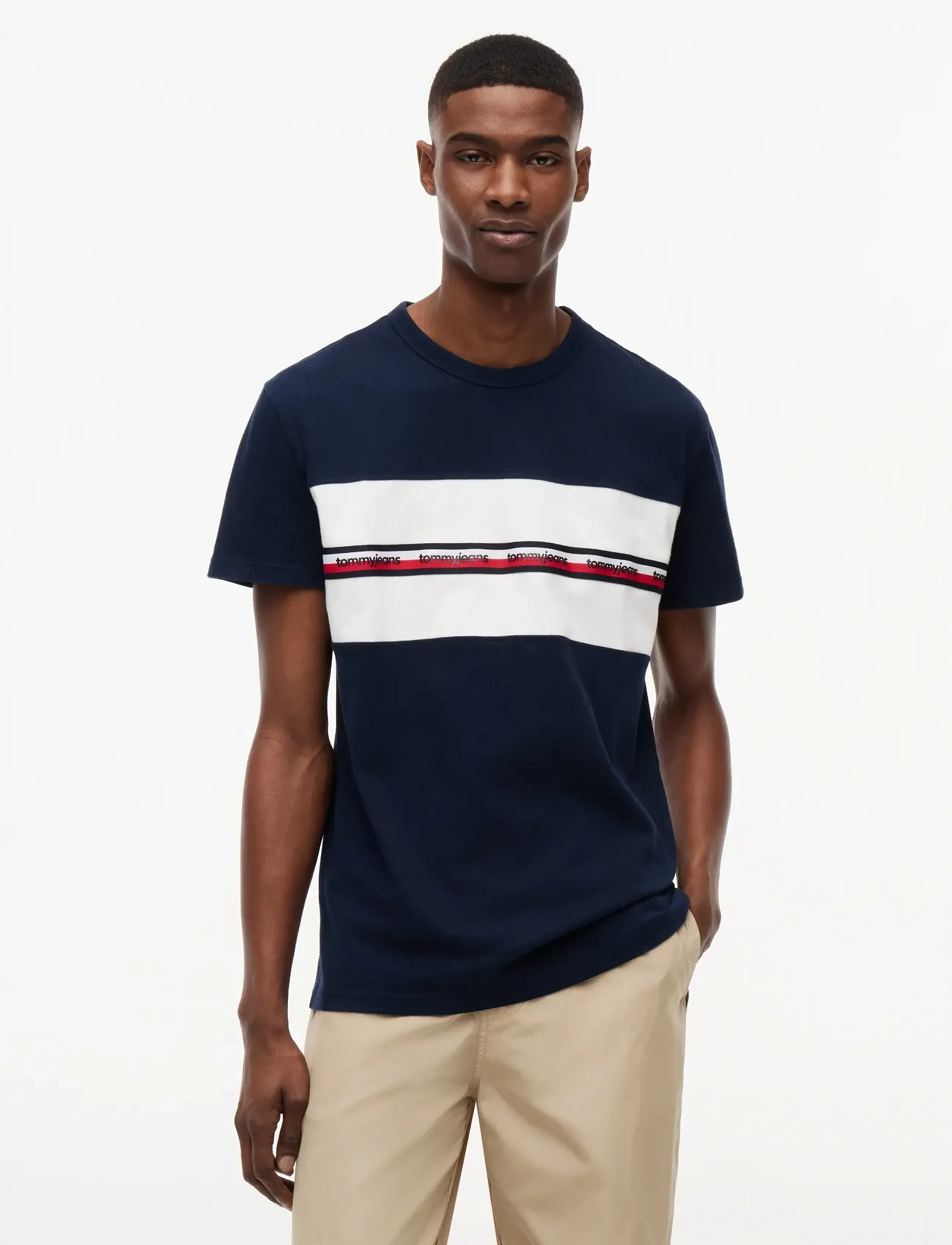 Tommy Jeans TJM REG TAPE TEE - Shop efter stil - DARK NIGHT NAVY / navy