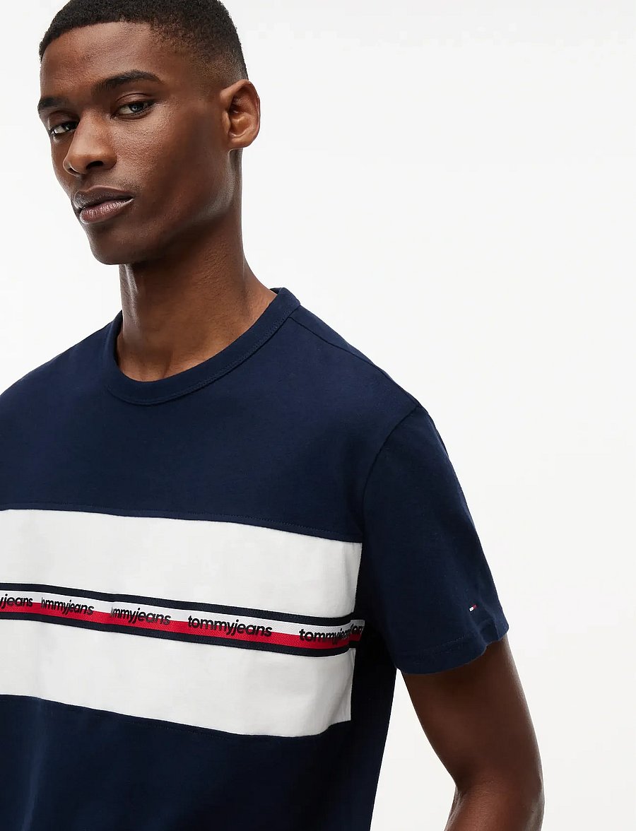 Tommy Jeans - TJM REG TAPE TEE - kurzärmelig - dark night navy - 3