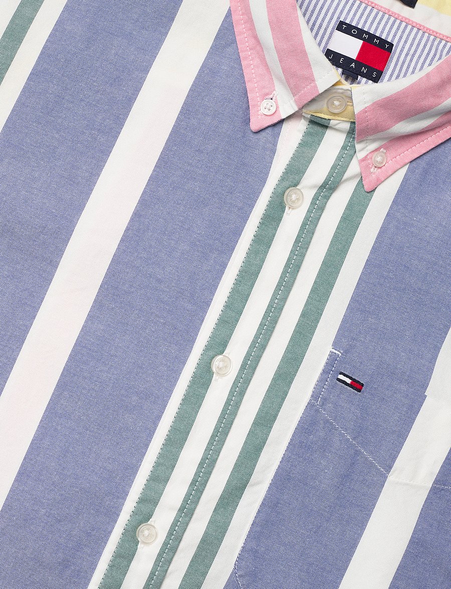 Tommy Jeans - TJM OXFORD FUN STRIPE SHIRT EXT - gestreifte hemden - ecru stripe - 3