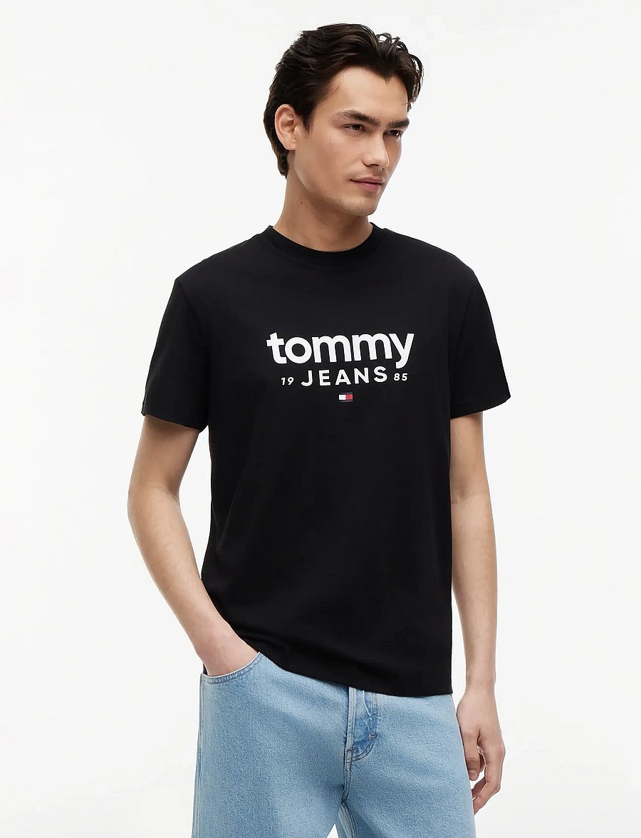 Tommy Jeans - TJM SLIM GRAPHIC TEE EXT - short-sleeved t-shirts - black - 0