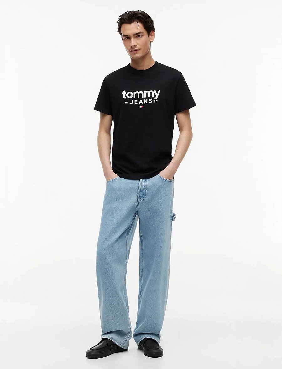 Tommy Jeans - TJM SLIM GRAPHIC TEE EXT - short-sleeved t-shirts - black - 4