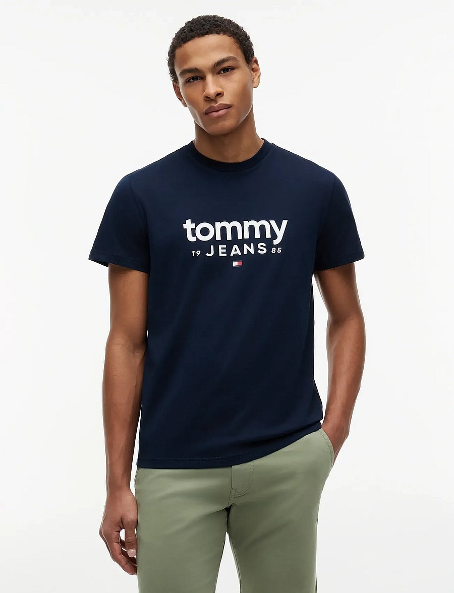 Tommy Jeans - TJM SLIM GRAPHIC TEE EXT - kurzärmelige t-shirts - dark night navy - 0