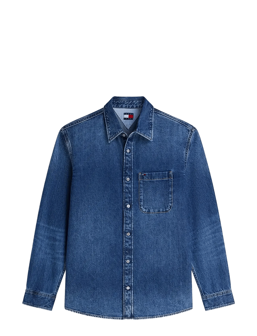 Tommy Jeans - REGULAR DENIM SHIRT EXT CJ8039 - teksasärgid - denim medium - 1