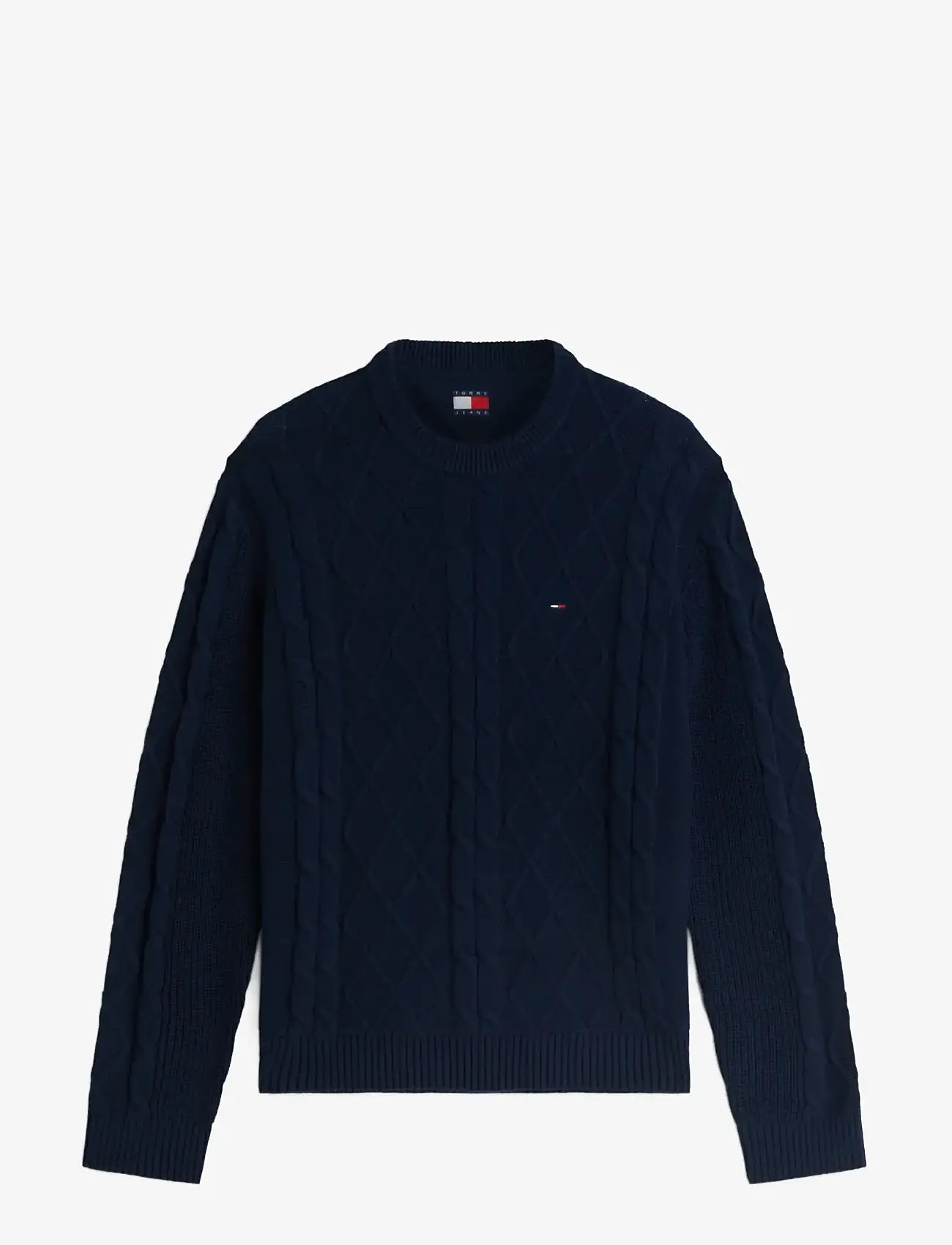 Tommy Jeans - TJM REG CLASSIC FLAG CABLE SWTR - rund hals - dark blue - 1