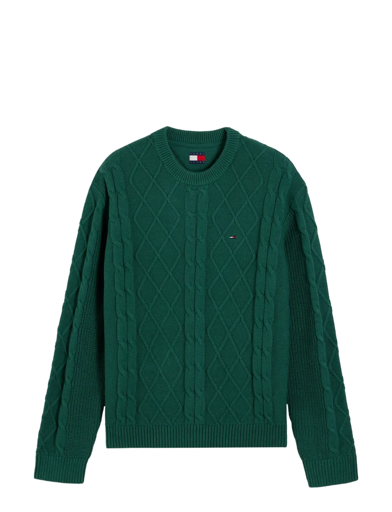 Tommy Jeans - TJM REG CABLE KNIT SWEATER - Ümara kaelusega - velvet green - 1