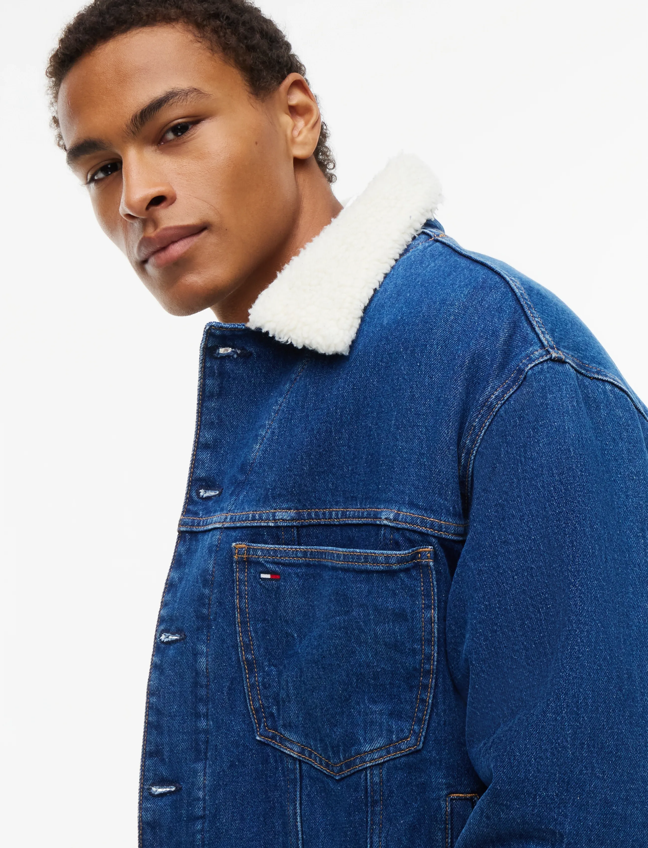 Tommy Jeans - ARCHIVE TEDDY TRUCKER EXT AI4159 - denim blue black - 3