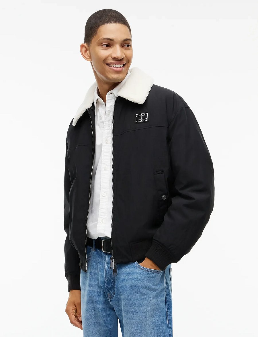 Tommy Jeans - TJM FLAG AVIATOR JACKET - herbstjacken - black - 0
