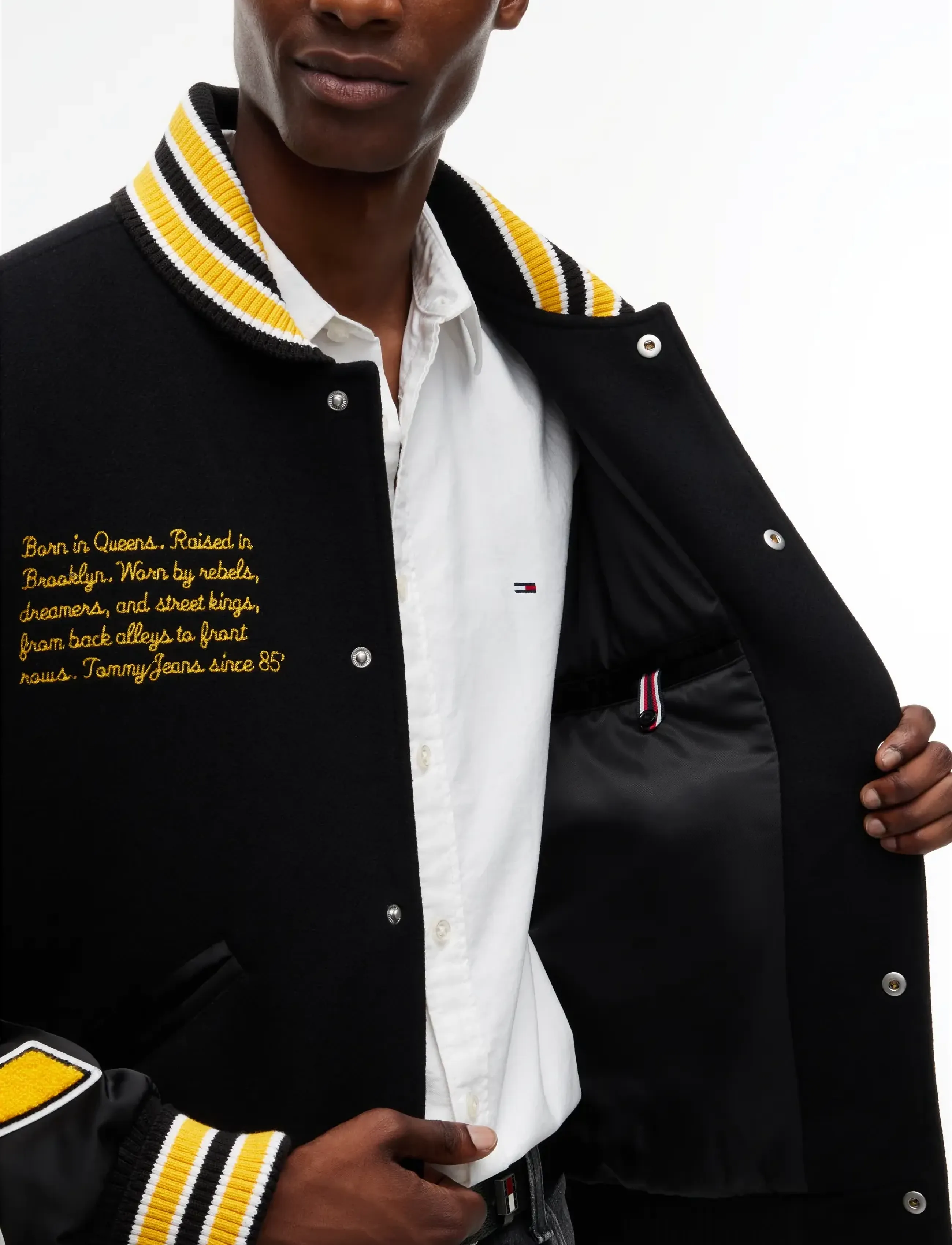 Tommy Jeans - TJM LETTERMAN WOOL VARSITY JKT - varsity-jacken - black   multi - 5