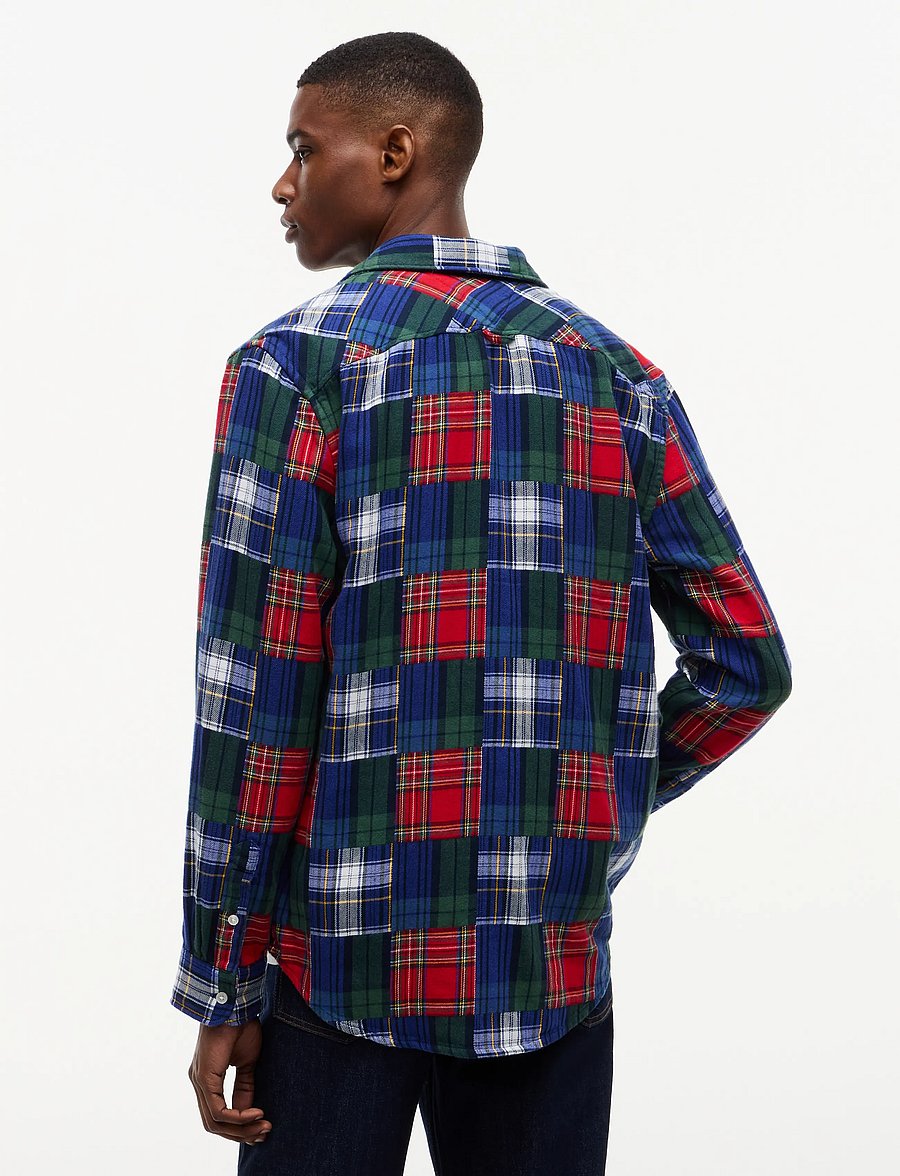 Tommy Jeans - TJM REG PATCHWORK SHIRT - karierte hemden - dark blue check - 2