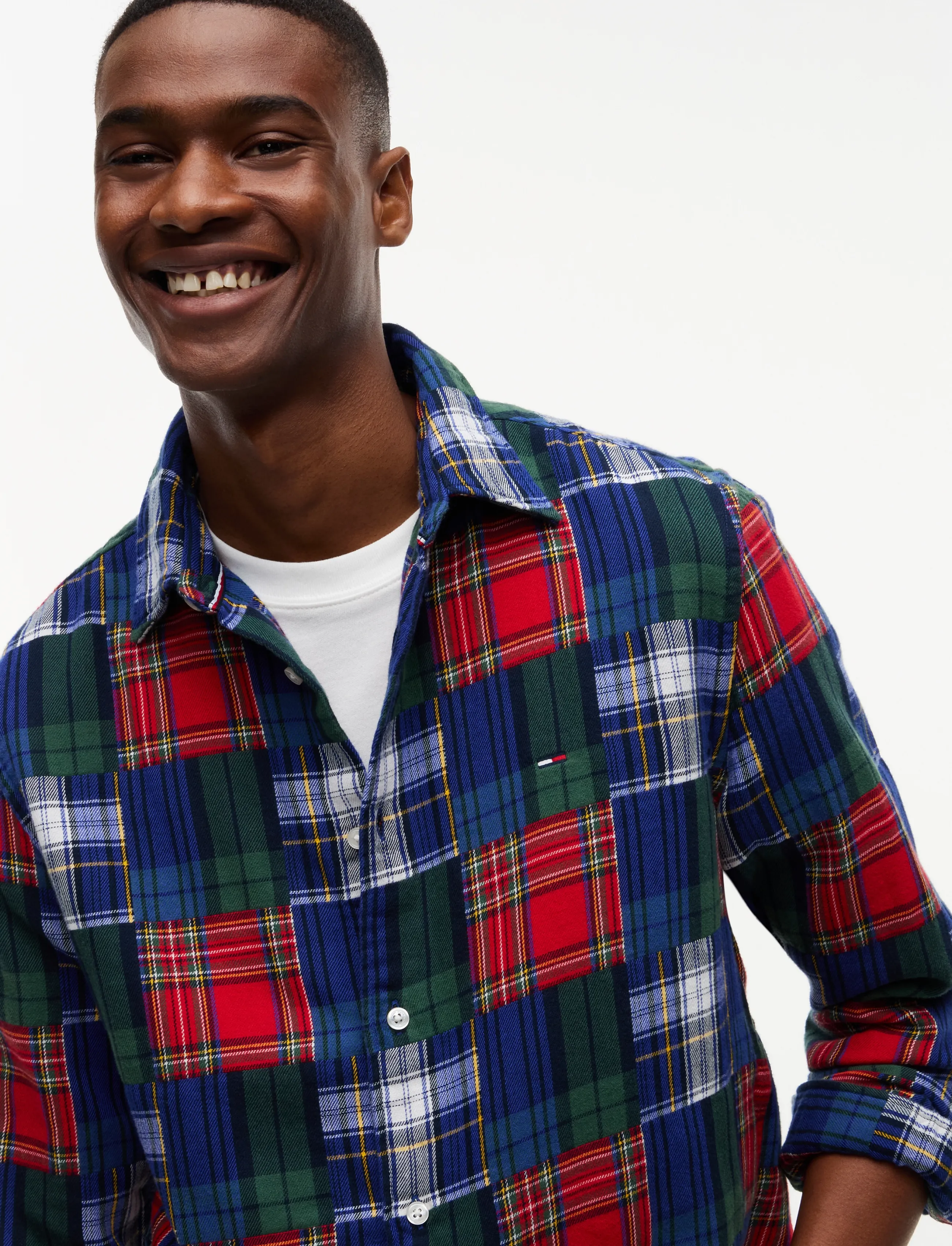 Tommy Jeans - TJM REG PATCHWORK SHIRT - dark blue check - 3