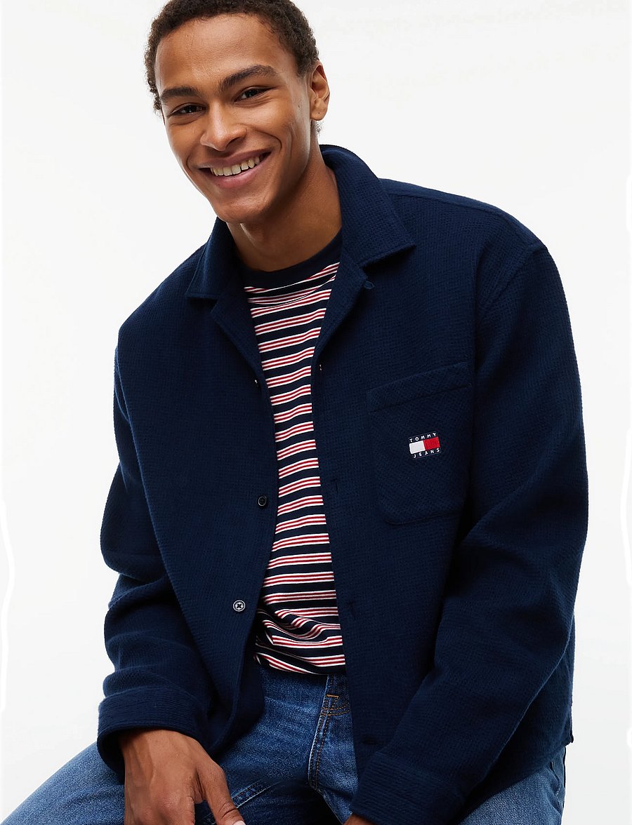 Tommy Jeans - TJM BOXY BRUSHED WAFFLE SHIRT - flanell-hemden - dark blue - 3