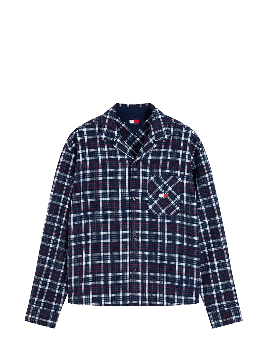 Tommy Jeans - TJM BOXY BRUSHED WAFFLE SHIRT - Überhemden - dark blue check - 1