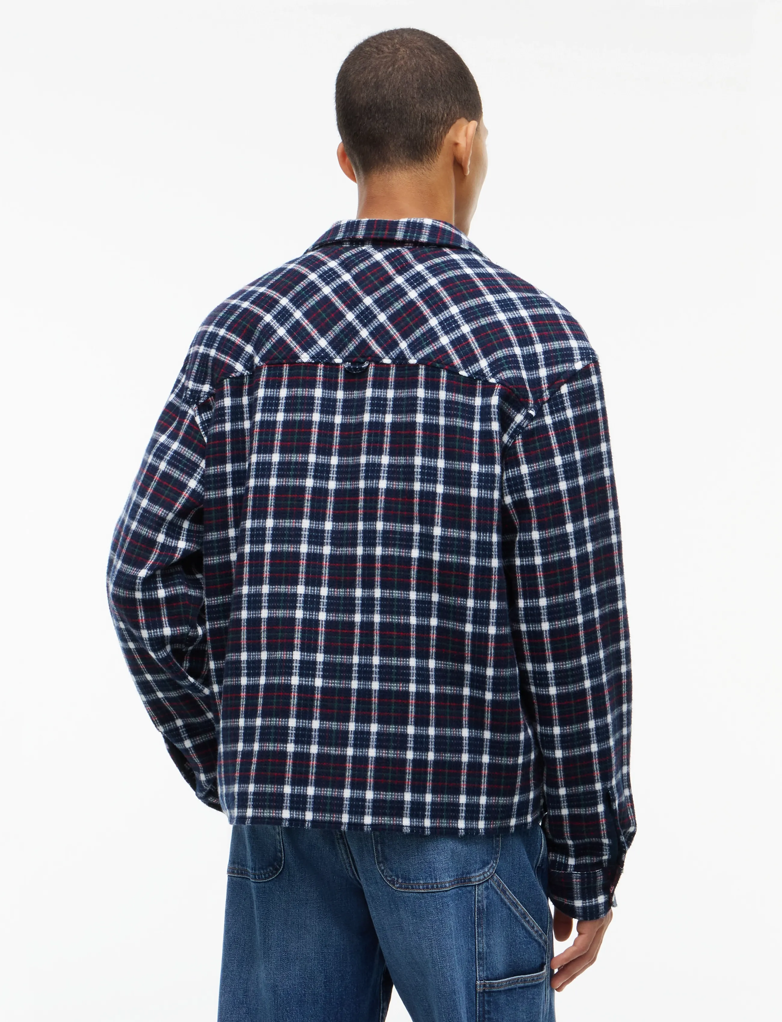 Tommy Jeans - TJM BOXY BRUSHED WAFFLE SHIRT - Überhemden - dark blue check - 2