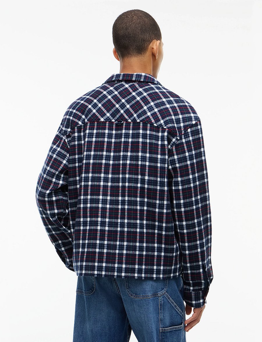 Tommy Jeans - TJM BOXY BRUSHED WAFFLE SHIRT - Überhemden - dark blue check - 2
