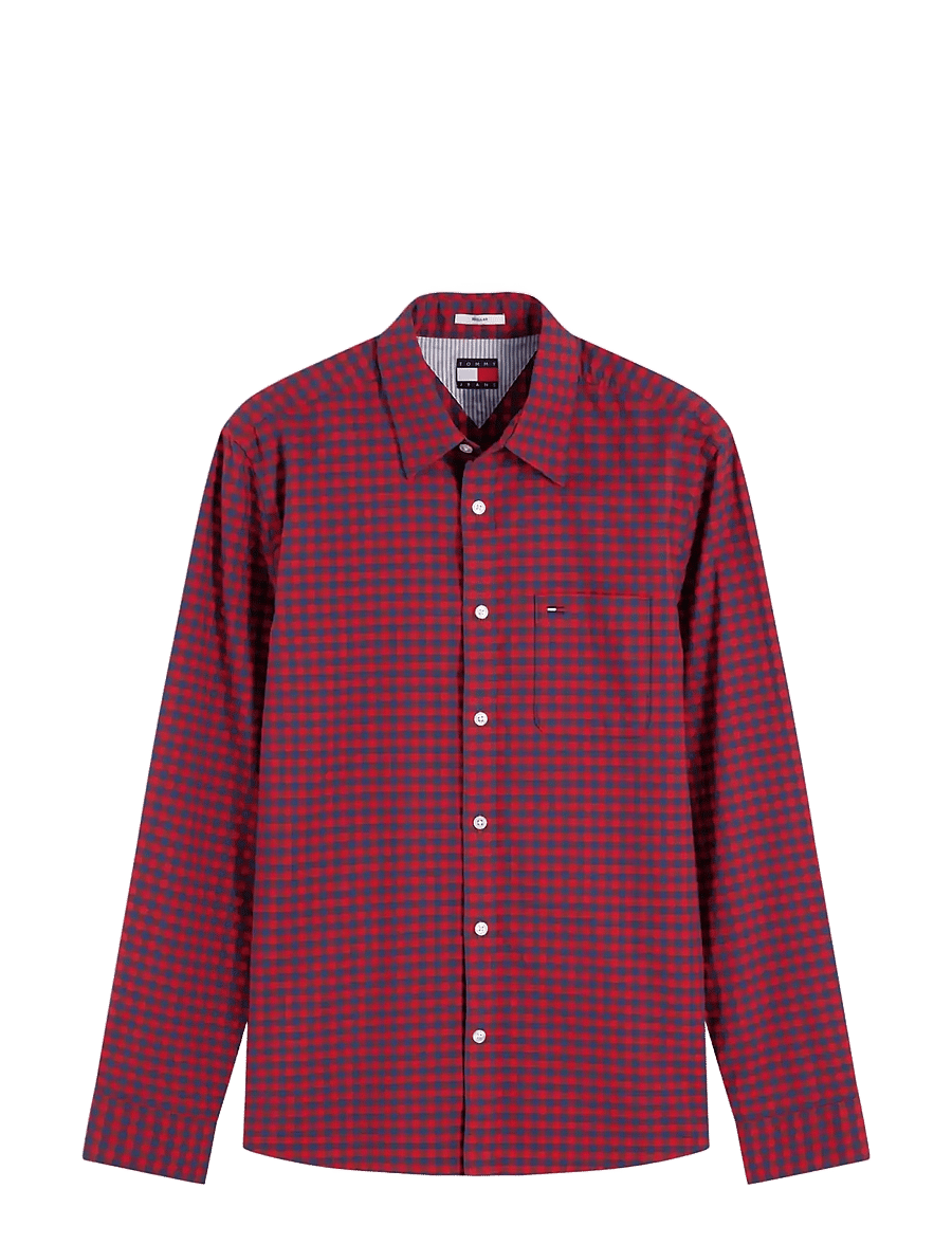 Tommy Jeans - TJM REG CHECK OXFORD SHIRT - rutiga skjortor - scarlet flare check - 1