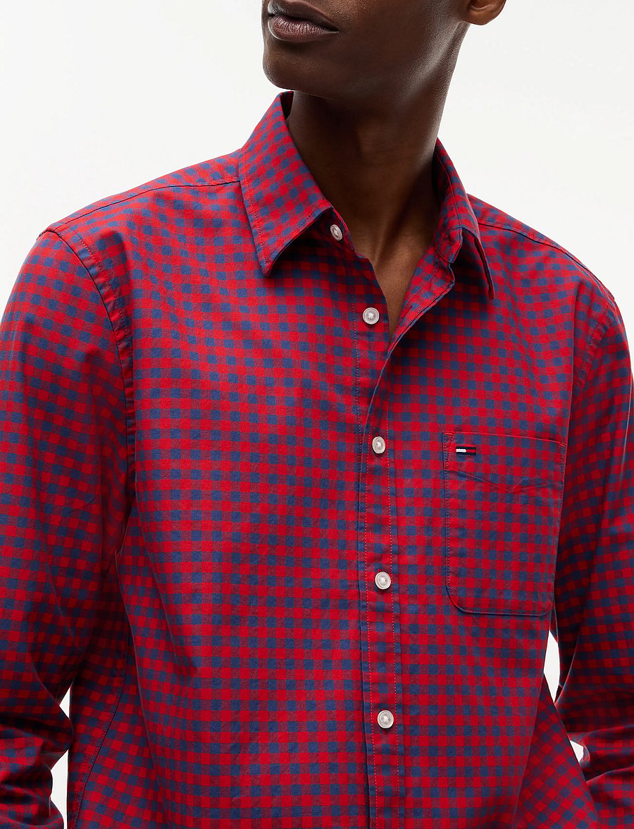 Tommy Jeans - TJM REG CHECK OXFORD SHIRT - rutiga skjortor - scarlet flare check - 3