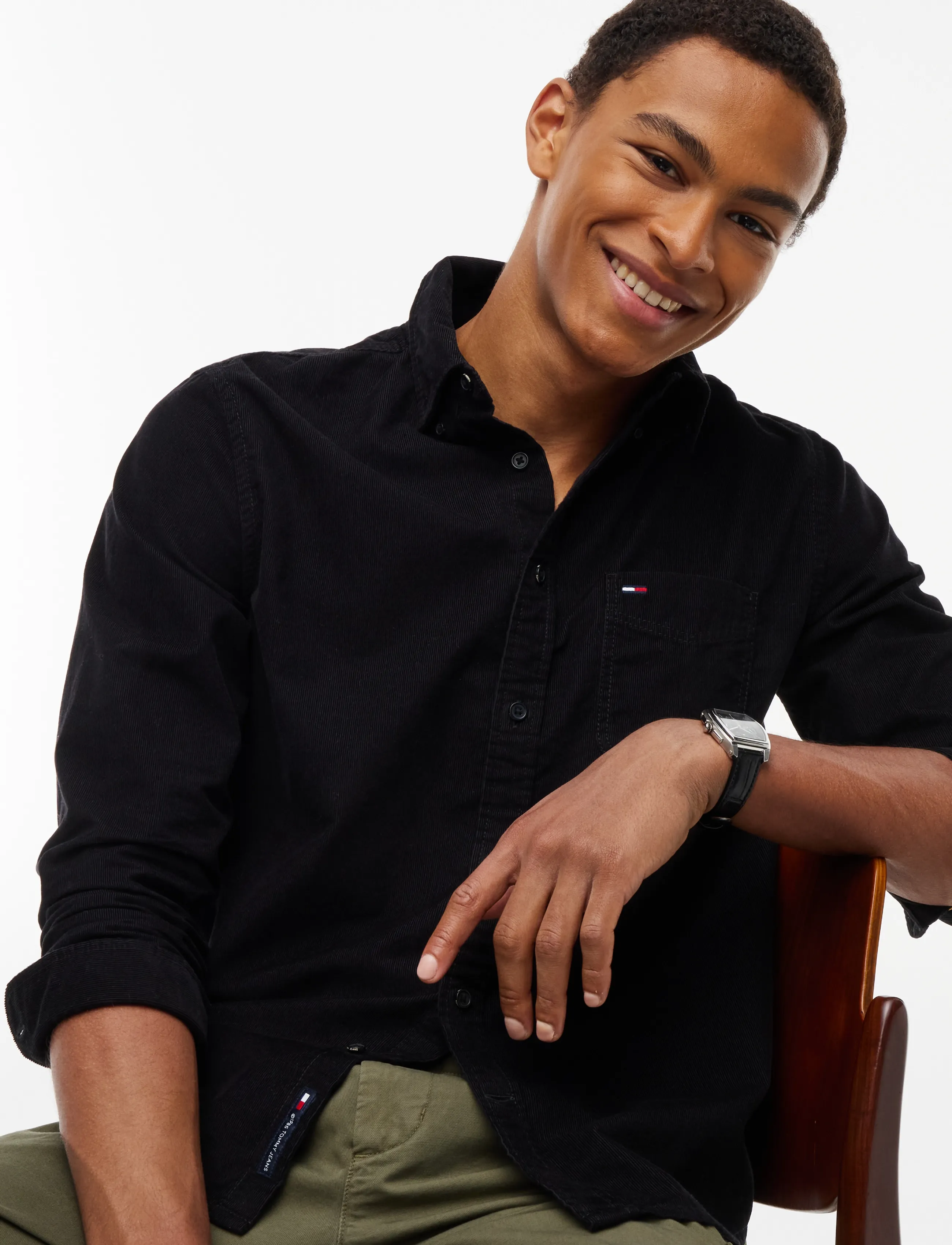 Tommy Jeans - TJM REG BABY CORDUROY SHIRT EXT - cordhemden - black - 3
