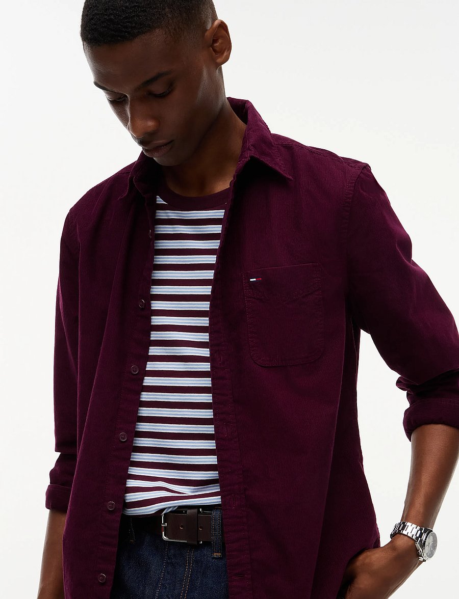 Tommy Jeans - TJM REG BABY CORDUROY SHIRT EXT - freizeithemden - calypso berry - 3