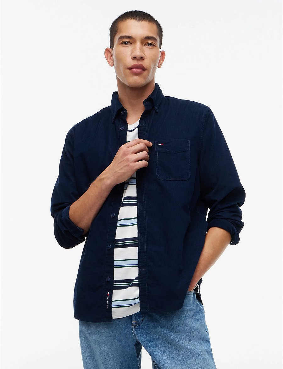 Tommy Jeans - TJM REG BABY CORDUROY SHIRT EXT - fløjlsskjorter - dark blue - 0
