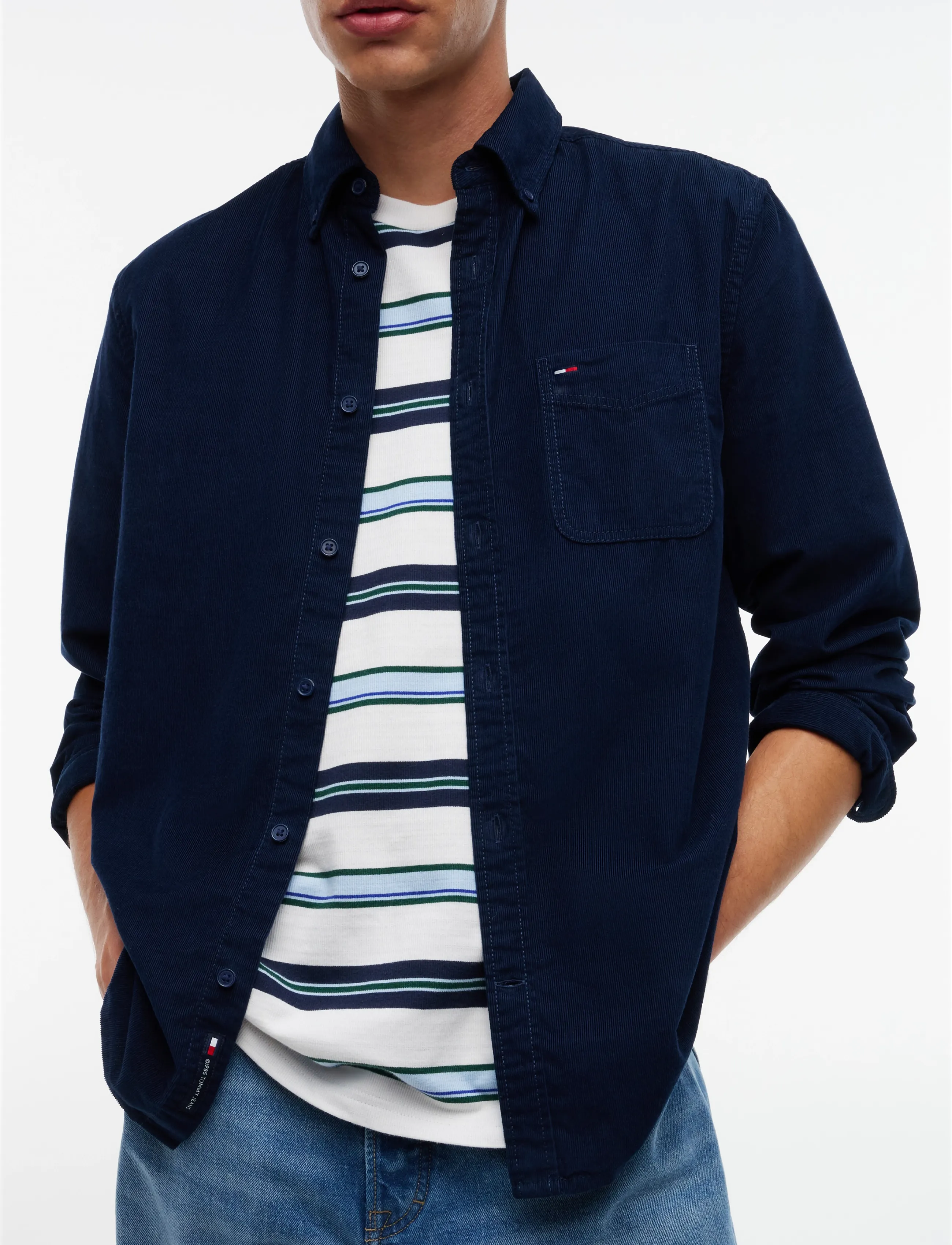 Tommy Jeans - TJM REG BABY CORDUROY SHIRT EXT - manchesterskjortor - dark blue - 3