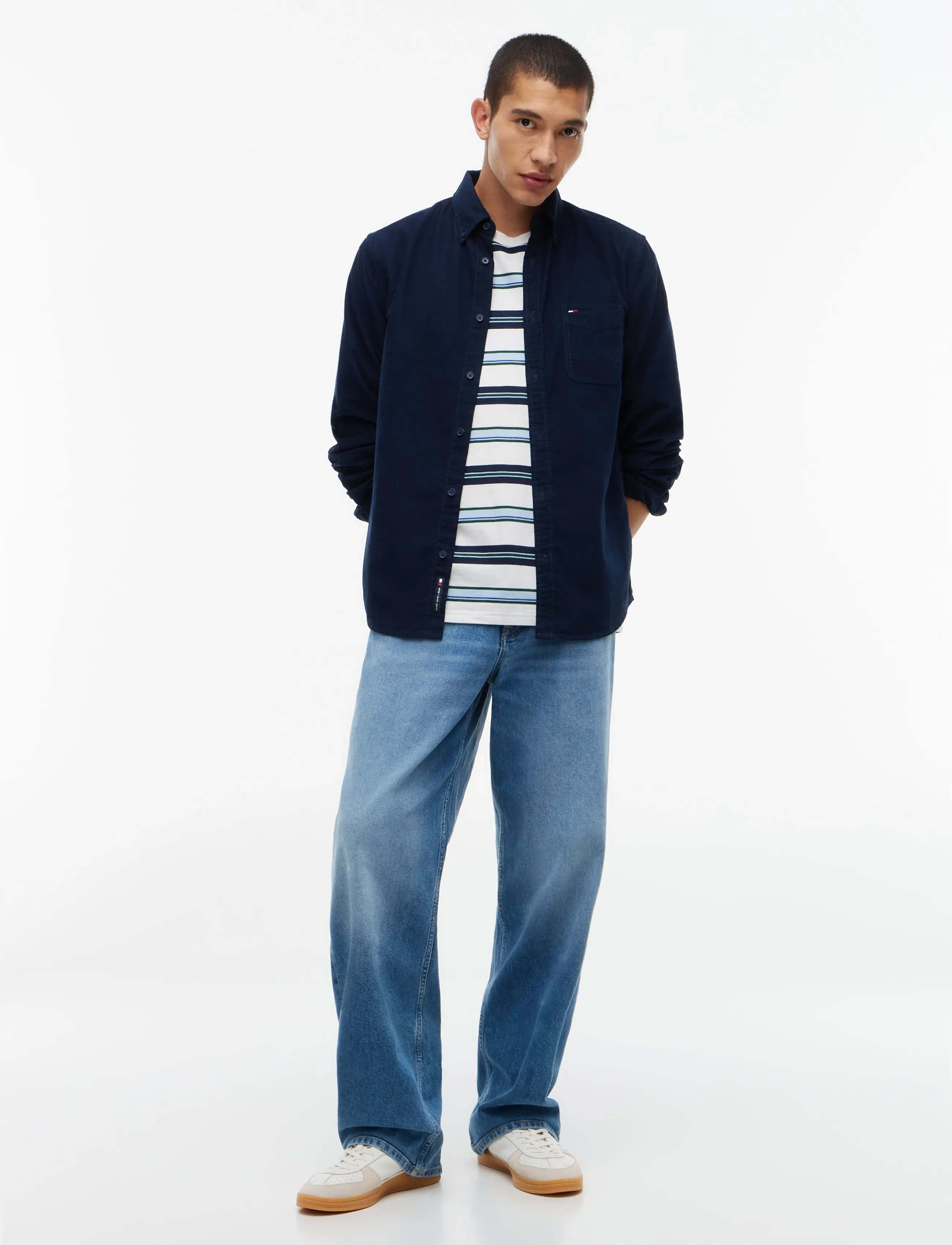 Tommy Jeans - TJM REG BABY CORDUROY SHIRT EXT - manchesterskjortor - dark blue - 4