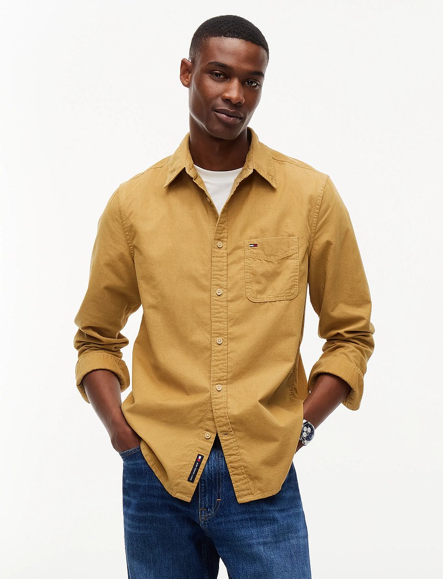Tommy Jeans - TJM REG BABY CORDUROY SHIRT EXT - vabaajasärgid - sandy beige - 0