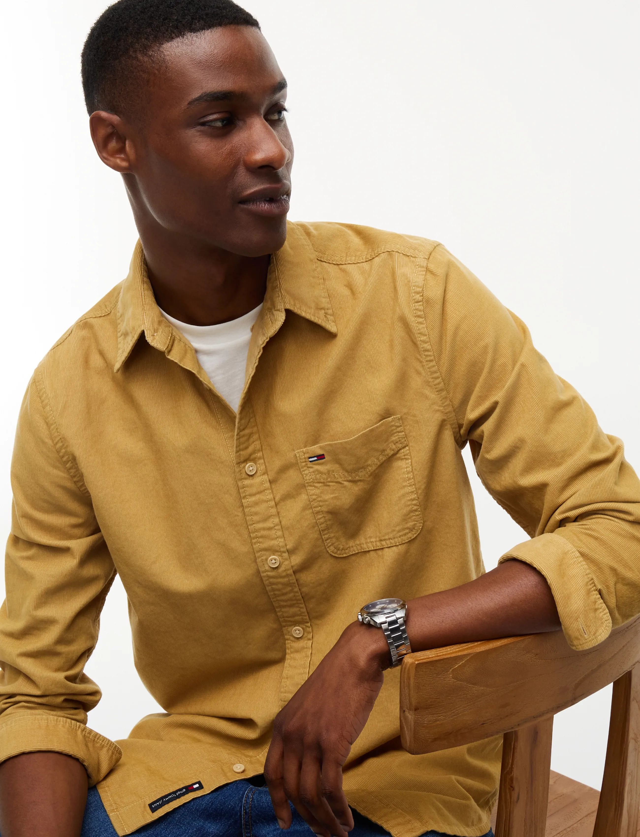 Tommy Jeans - TJM REG BABY CORDUROY SHIRT EXT - vabaajasärgid - sandy beige - 3