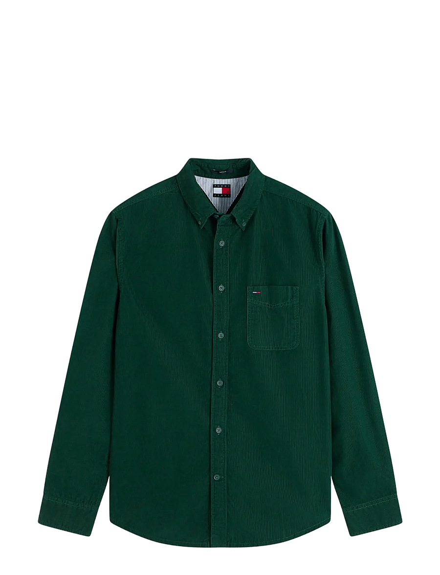 Tommy Jeans - TJM REG BABY CORDUROY SHIRT EXT - vabaajasärgid - velvet green - 1