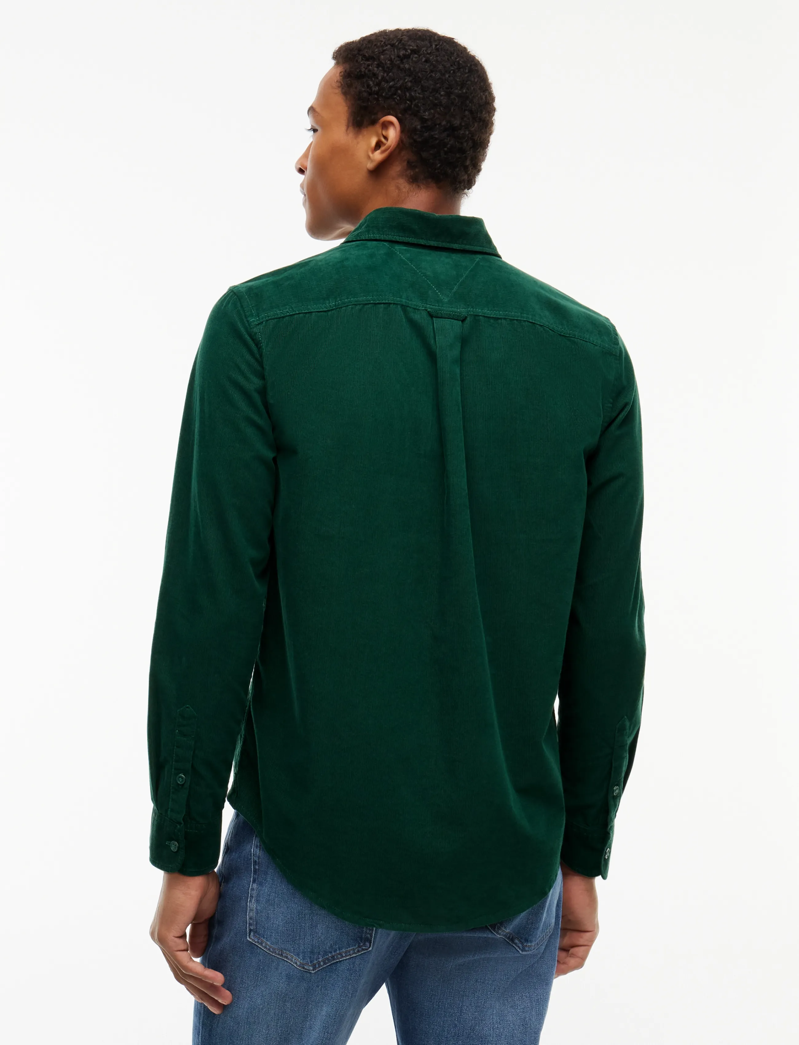 Tommy Jeans - TJM REG BABY CORDUROY SHIRT EXT - vabaajasärgid - velvet green - 2