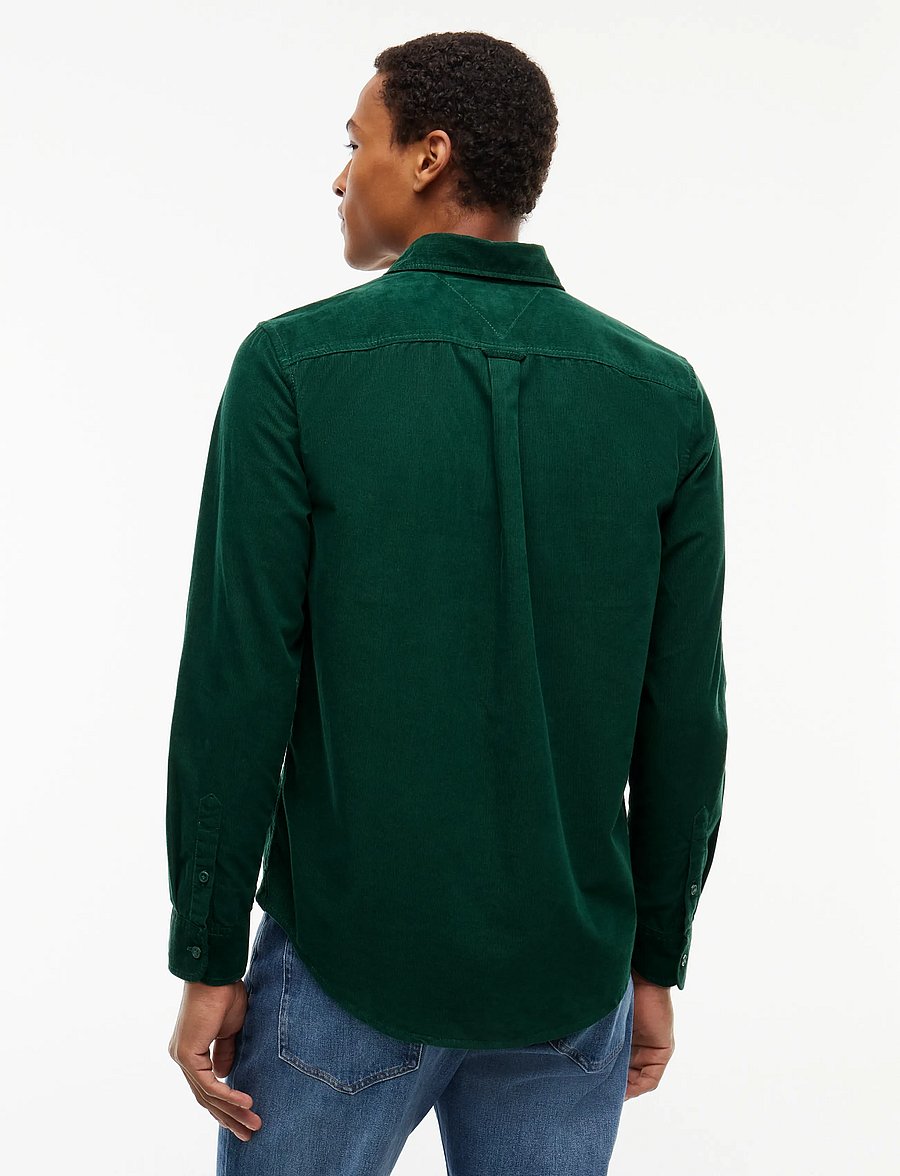 Tommy Jeans - TJM REG BABY CORDUROY SHIRT EXT - vabaajasärgid - velvet green - 2