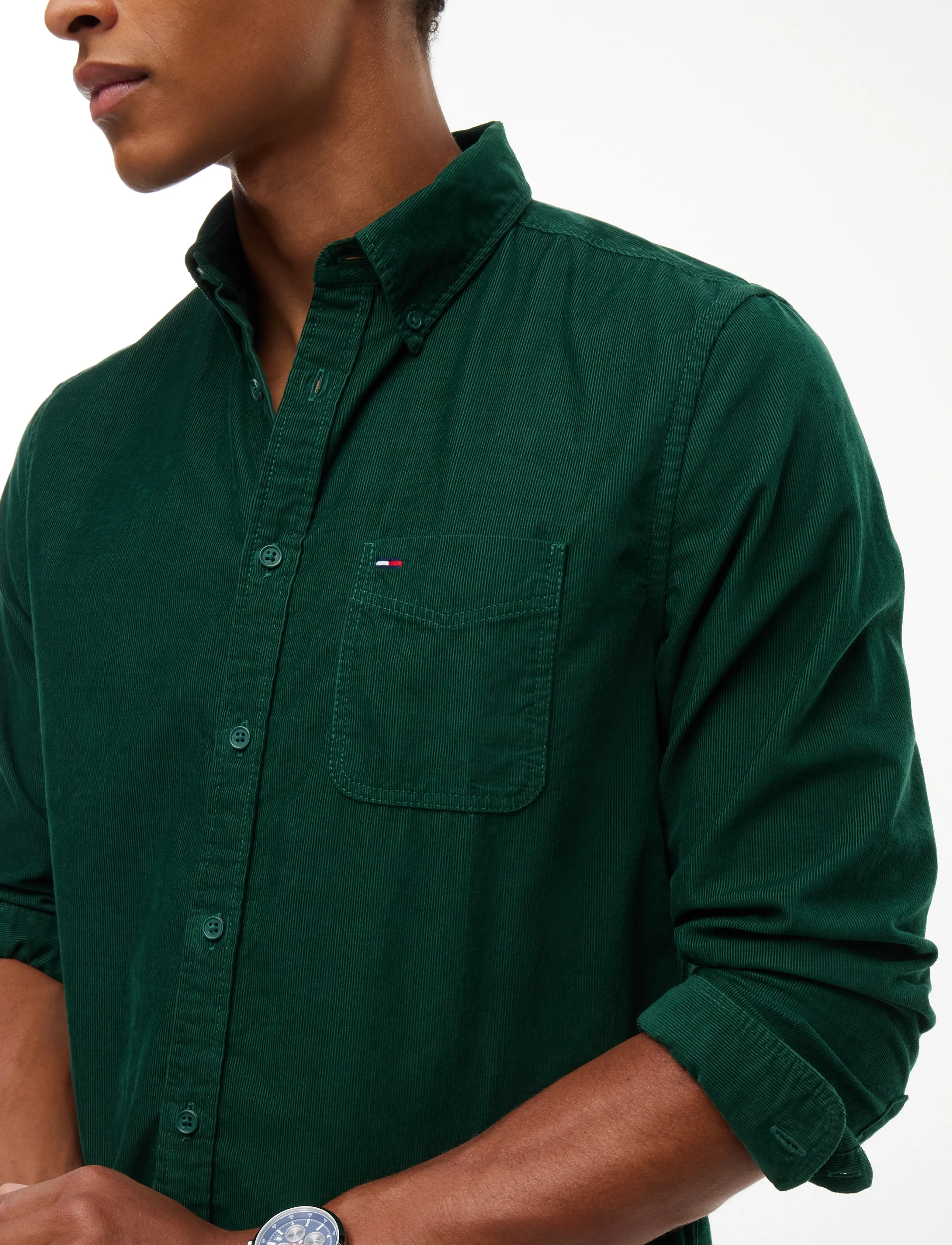 Tommy Jeans - TJM REG BABY CORDUROY SHIRT EXT - vabaajasärgid - velvet green - 3